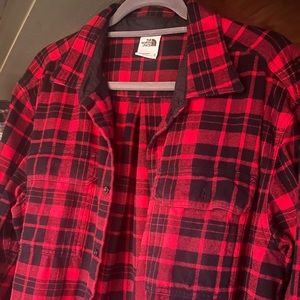 North face warm flannel plaid button down